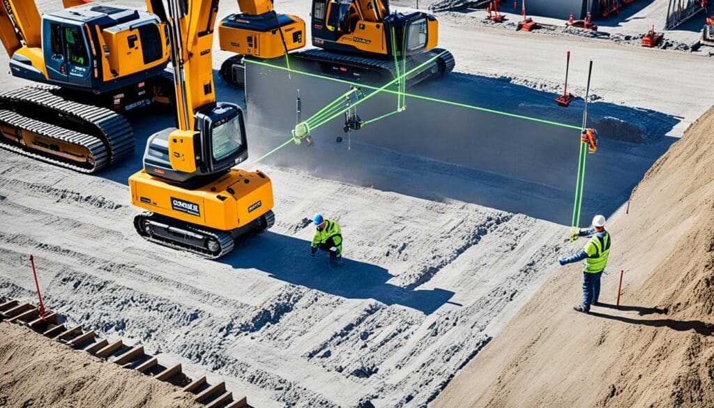 Kreuzlinienlaser auf Baustelle