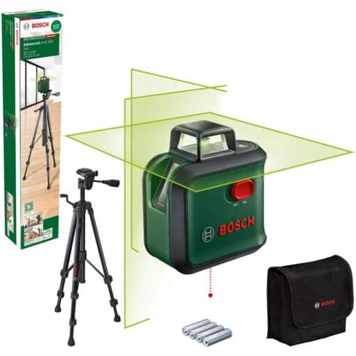 Bosch Kreuzlinienlaser AdvancedLevel 360-Set mit 3 Laserlinien inkl. 360°